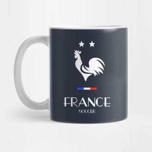 France Rooster Two Stars Soccer Football Flag Mug